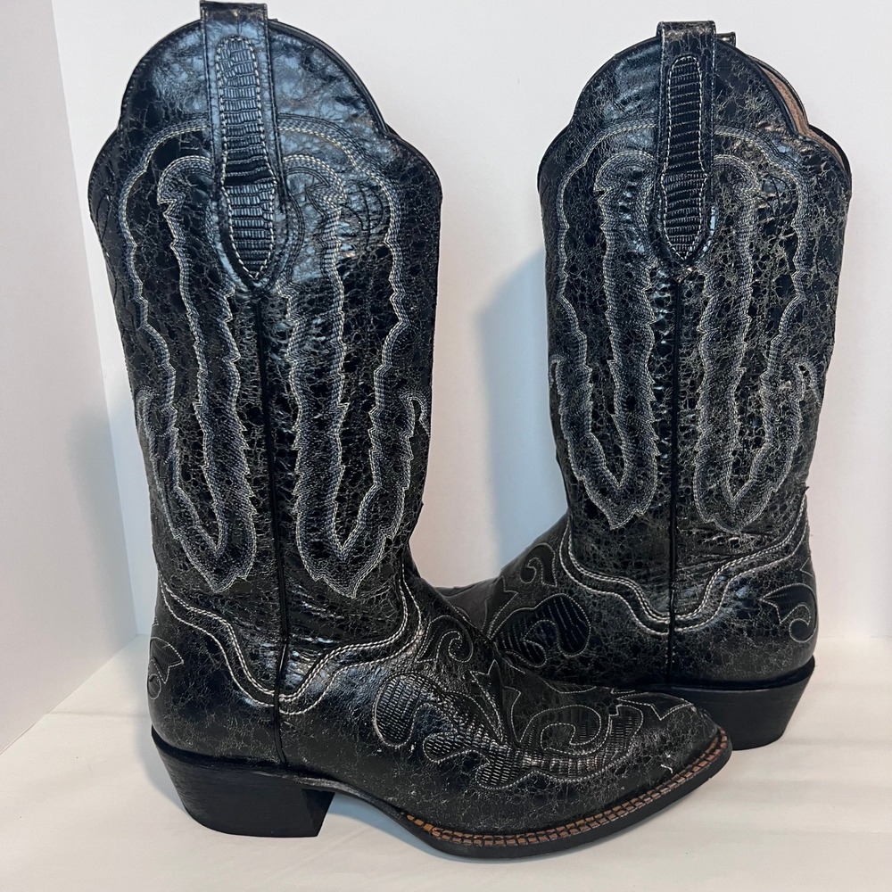 J.B. Dillon JBM2000 Mens 6.5D Womens 8 Genuine Goat Leather Boot Stitch Detail